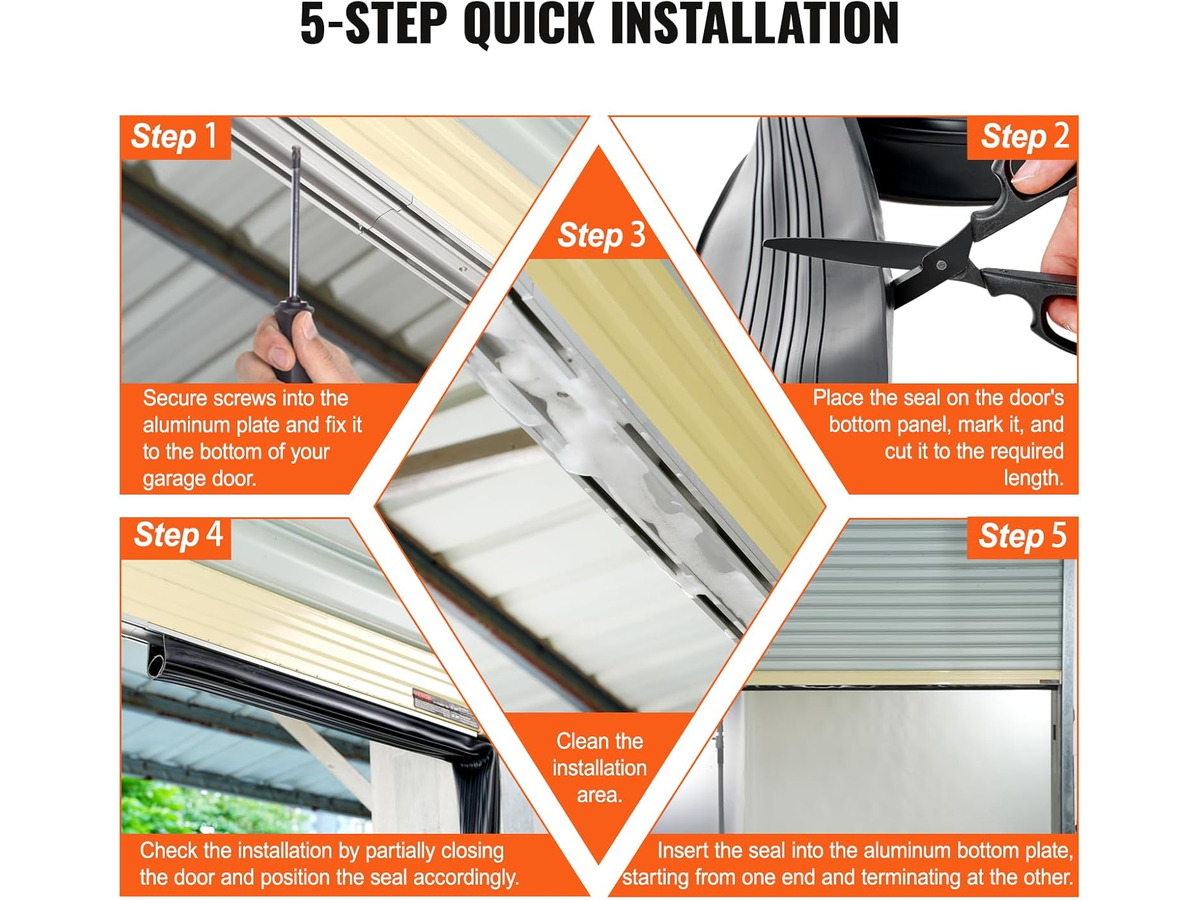 Universal Garage Door Bottom Seal Weather Stripping Kit for Garage Doors