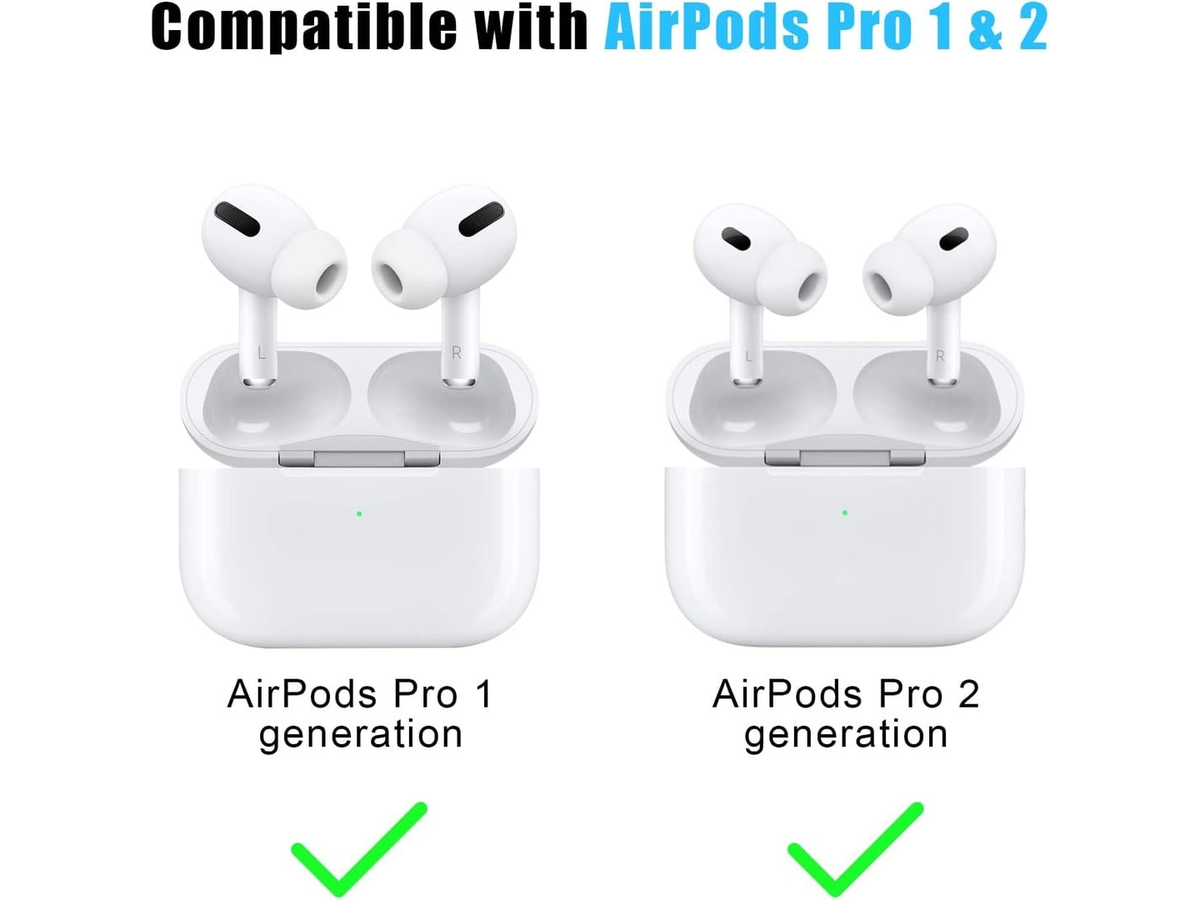 Replacement Ear Tips for AirPods Pro & AirPods Pro 2nd Generation Silicone Ear Tips with Noise Reduction & Storage Box