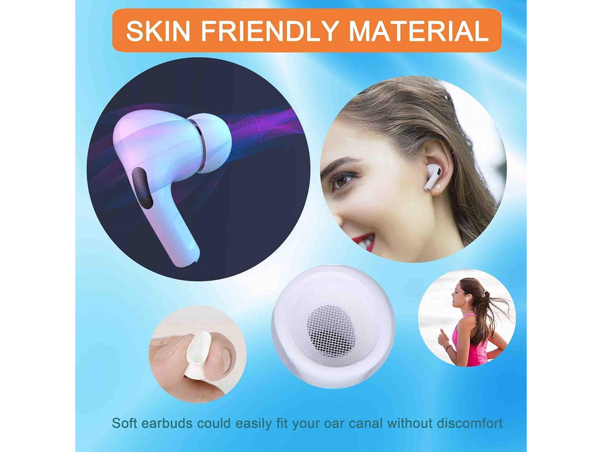 Replacement Ear Tips for AirPods Pro & AirPods Pro 2nd Generation Silicone Ear Tips with Noise Reduction & Storage Box