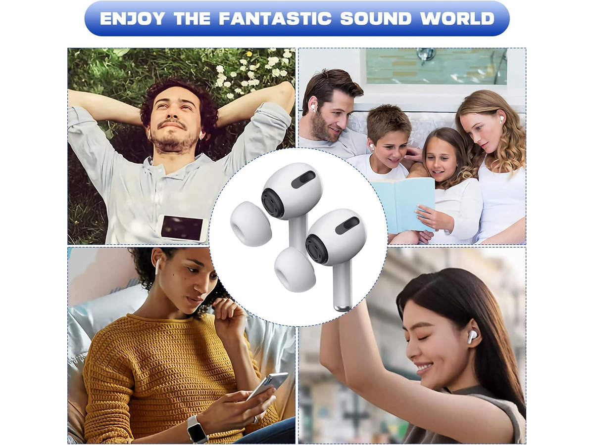 Replacement Ear Tips for AirPods Pro & AirPods Pro 2nd Generation Silicone Ear Tips with Noise Reduction & Storage Box