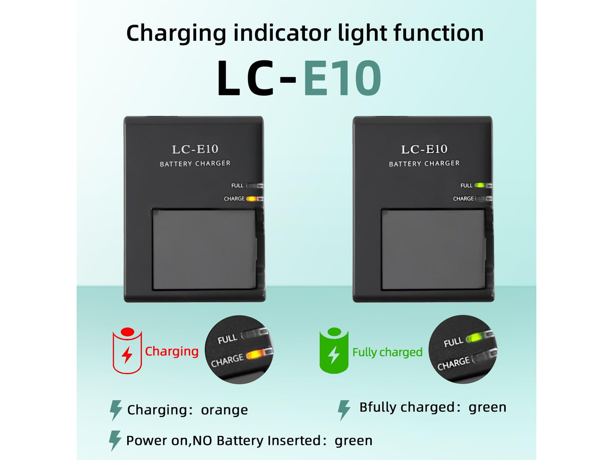 Battery Charger for Canon LP-E10 Compatible with EOS Rebel and DSLR Cameras
