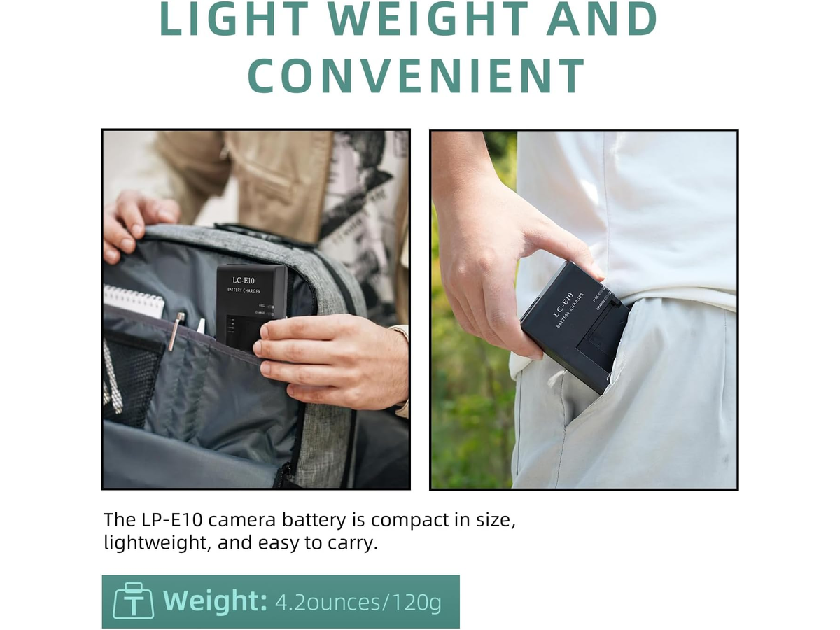 Battery Charger for Canon LP-E10 Compatible with EOS Rebel and DSLR Cameras
