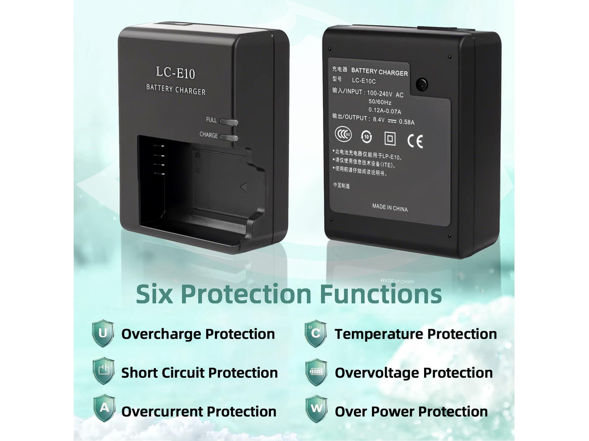 Battery Charger for Canon LP-E10 Compatible with EOS Rebel and DSLR Cameras