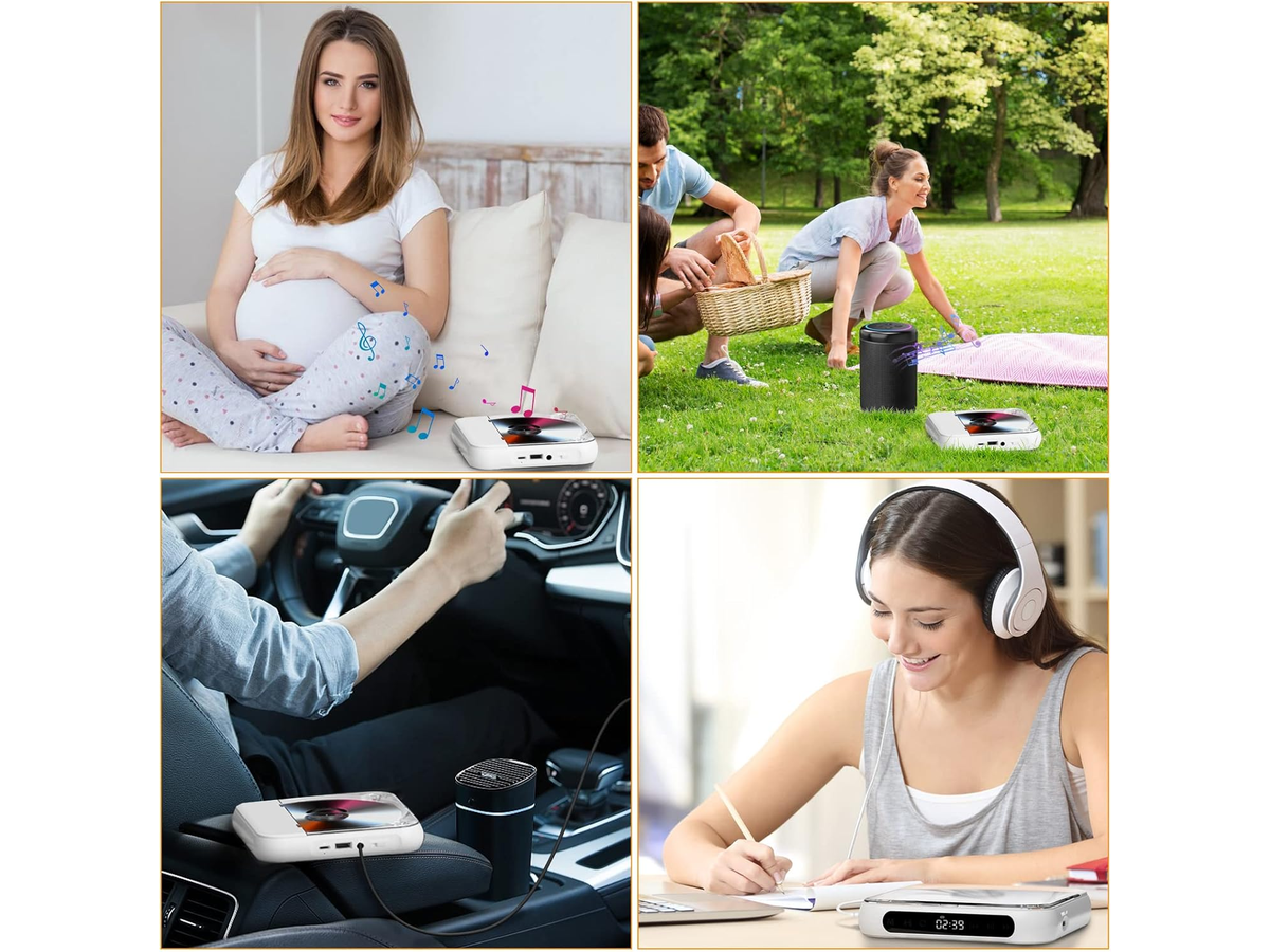 Portable CD Player with Bluetooth Rechargeable CD Player with 1200mAh Battery