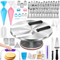 Cake Decor Set 250 Piece Baking Kit with Aluminum Turntable and Piping Accessories