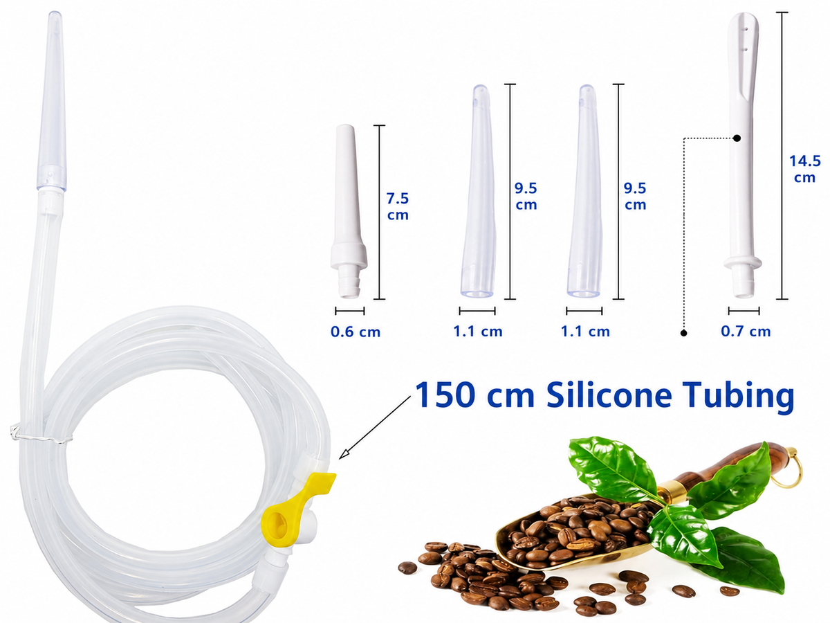 Reusable Enema Kit with 152 cm Silicone Hose 5 Multi-Size Tips