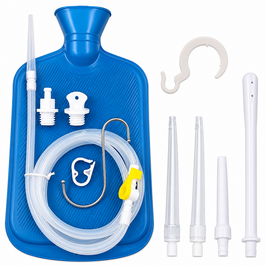 Reusable Enema Kit with 152 cm Silicone Hose 5 Multi-Size Tips