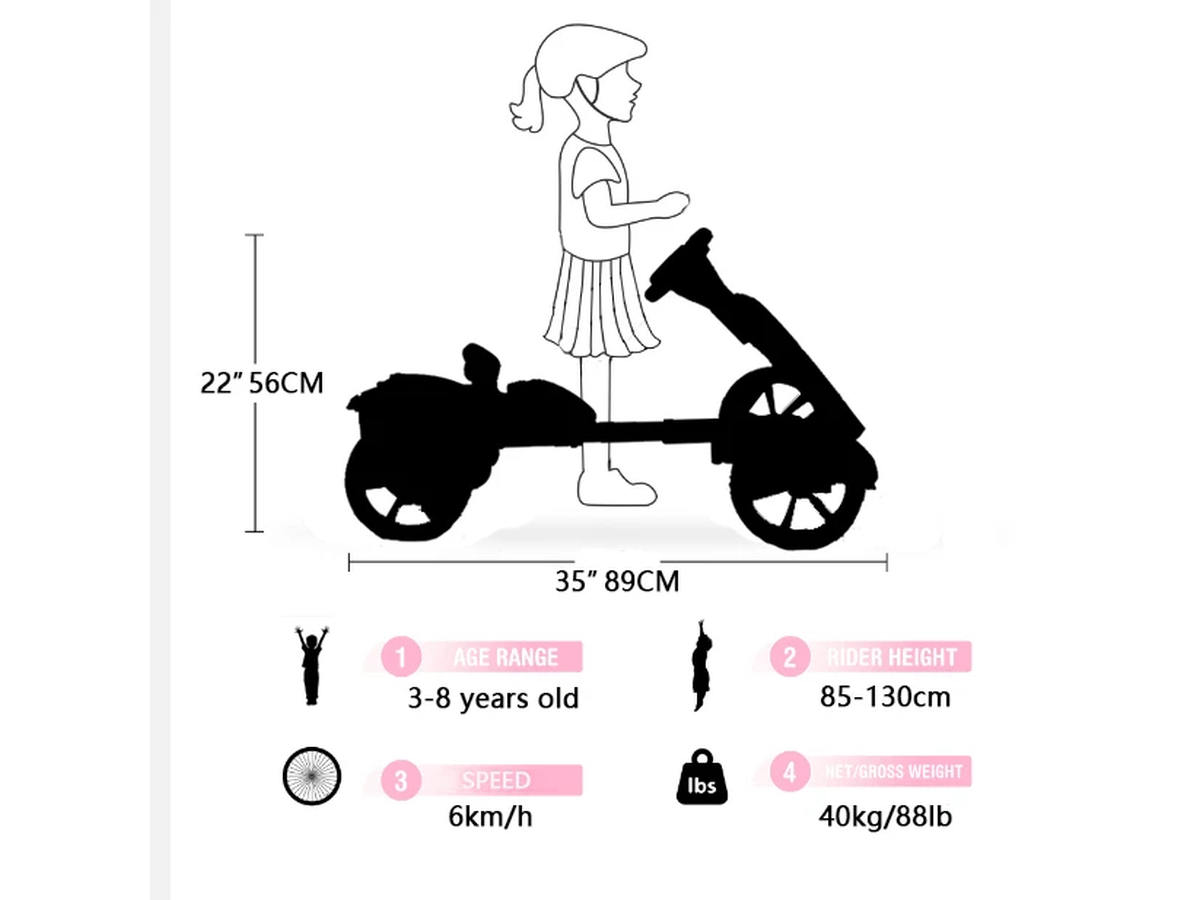 Ride On Go Kart 12V Foldable Pedal Kart
