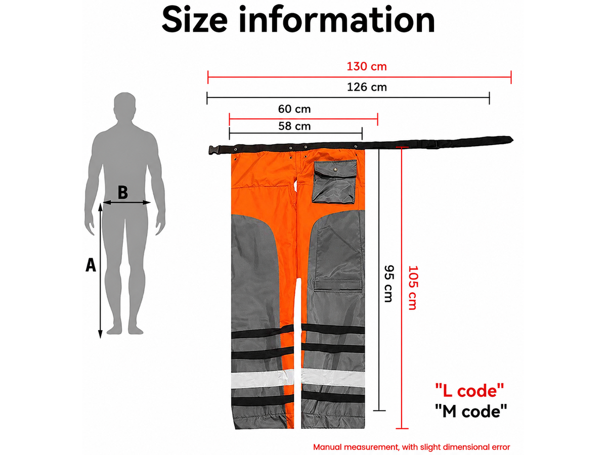 Chainsaw Chaps Protective Safety Apron Pants Adjustable Size L