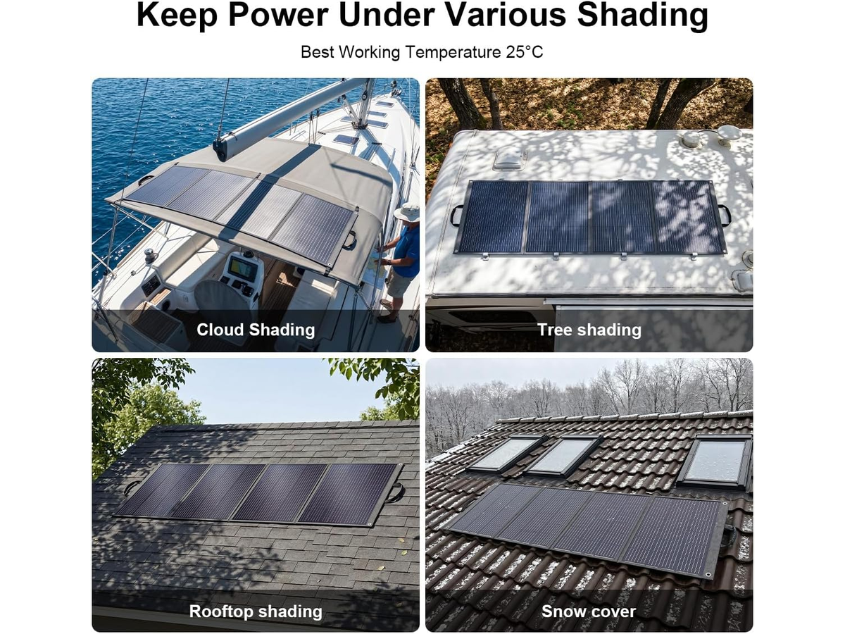 Portable Solar Panel 100W Foldable Solar Charger with Adjustable Kickstands