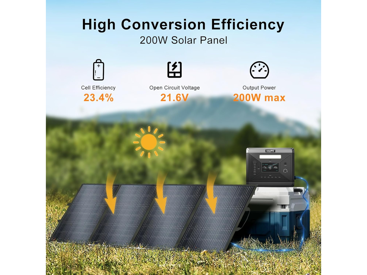 Portable Solar Panel 100W Foldable Solar Charger with Adjustable Kickstands