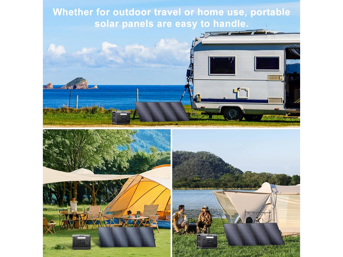 Portable Solar Panel 100W Foldable Solar Charger with Adjustable Kickstands