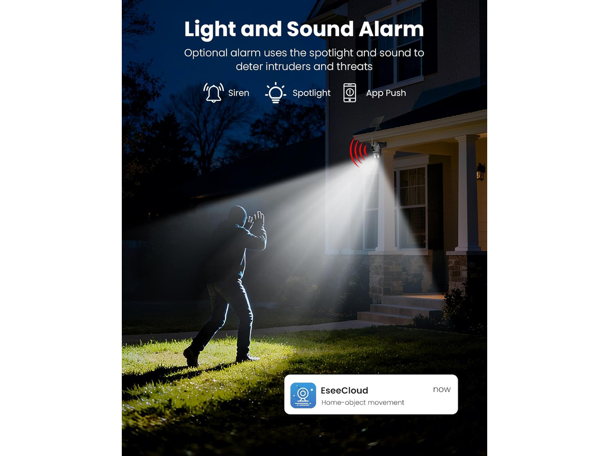 Auto Tracking Wireless Solar Security Camera 4MP Dual Lens