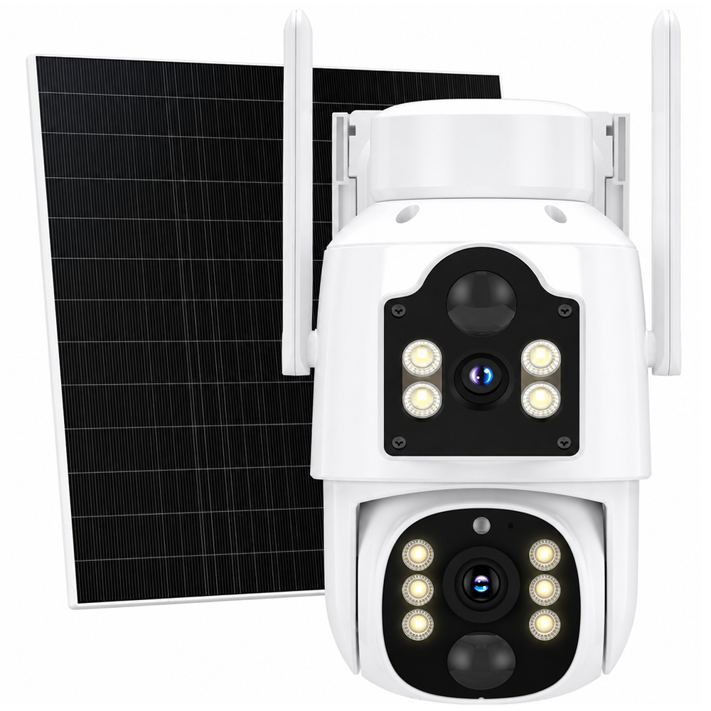 Auto Tracking Wireless Solar Security Camera 4MP Dual Lens