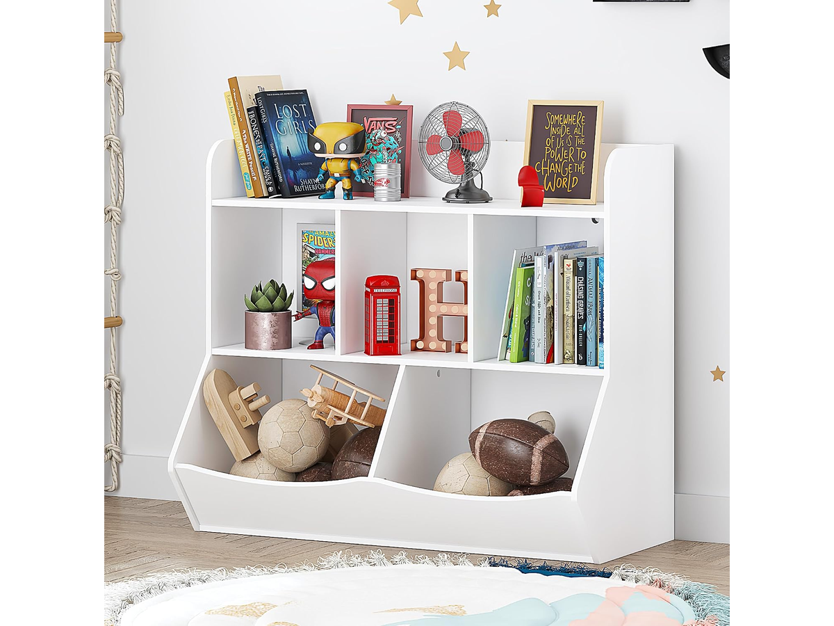 Toy Storage Organizer Bookcase 5 Cubby Multi Shelf Storage Cabinet