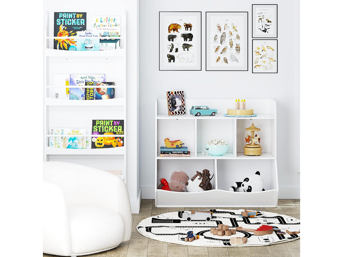 Toy Storage Organizer Bookcase 5 Cubby Multi Shelf Storage Cabinet