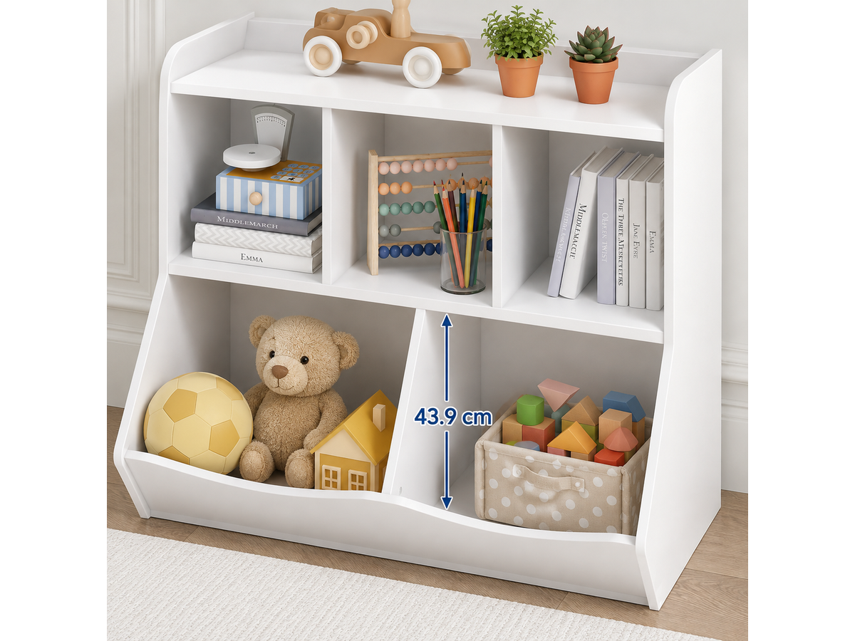 Toy Storage Organizer Bookcase 5 Cubby Multi Shelf Storage Cabinet