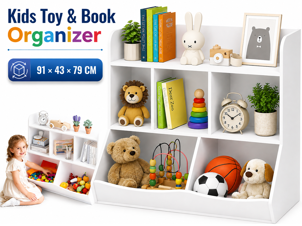 Toy Storage Organizer Bookcase 5 Cubby Multi Shelf Storage Cabinet