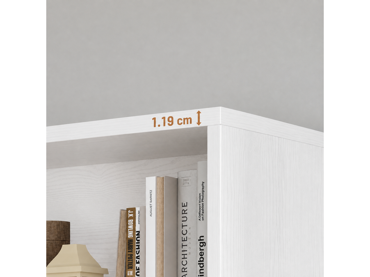 Bookcase with Doors 5 Tier Farmhouse Storage Cabinet Bookshelf