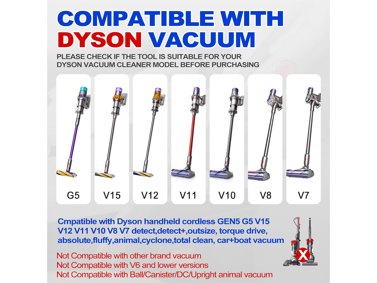 Vacuum Cleaner Accessories Set 6 Piece Attachment Kit for Dyson Cordless Vacuums
