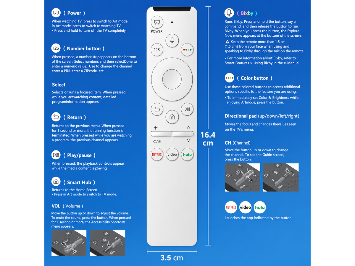 Voice Remote Control for Samsung Bluetooth Replacement Smart TV Remote