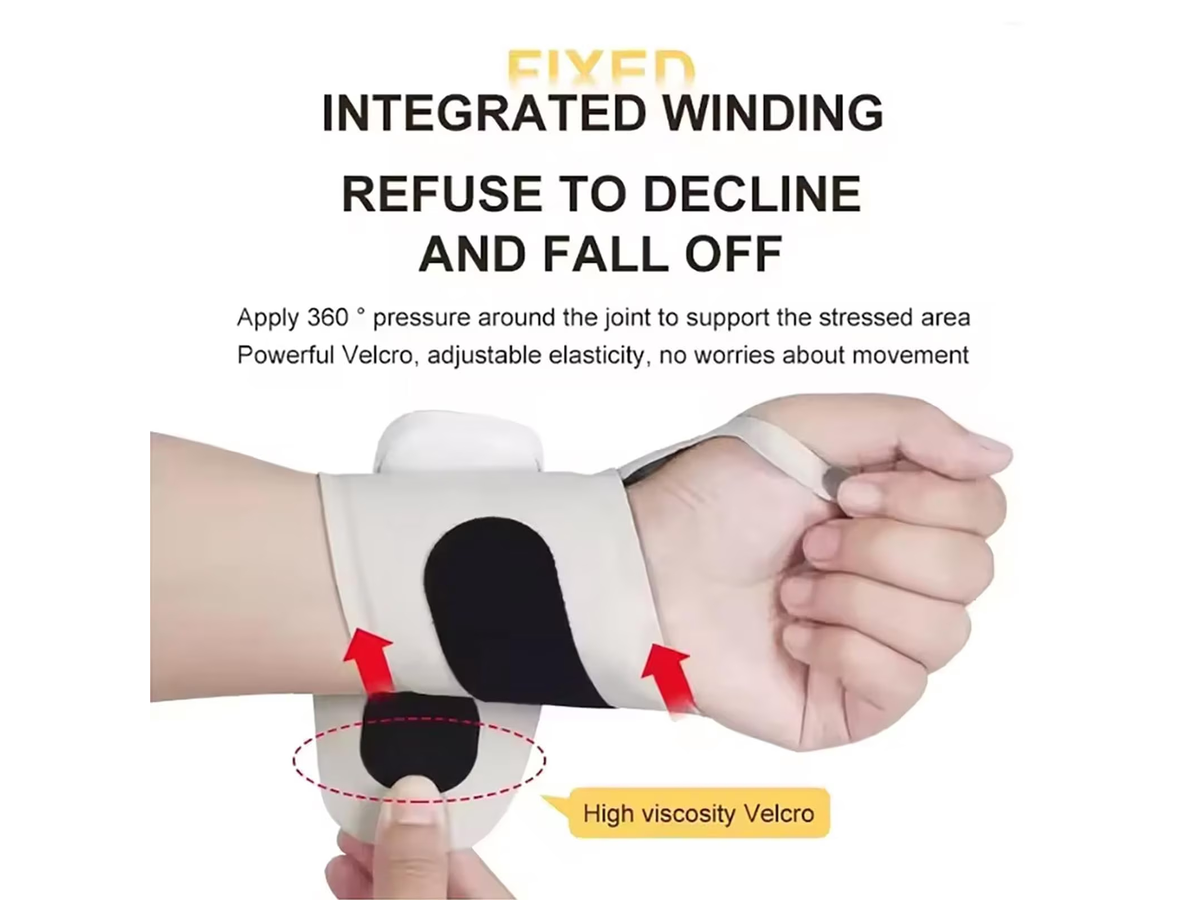 Electric Wrist Massager Cordless EMS Pulse Therapy Wrist Brace with LCD Display