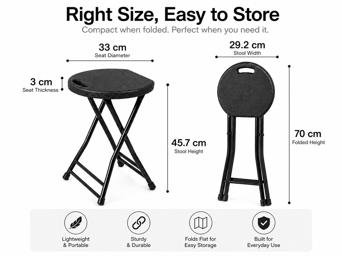 Portable Folding Chair 2 Pack Heavy Duty Folding Stool with Handle