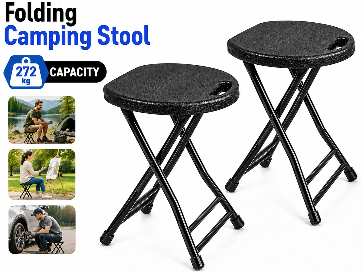 Portable Folding Chair 2 Pack Heavy Duty Folding Stool with Handle