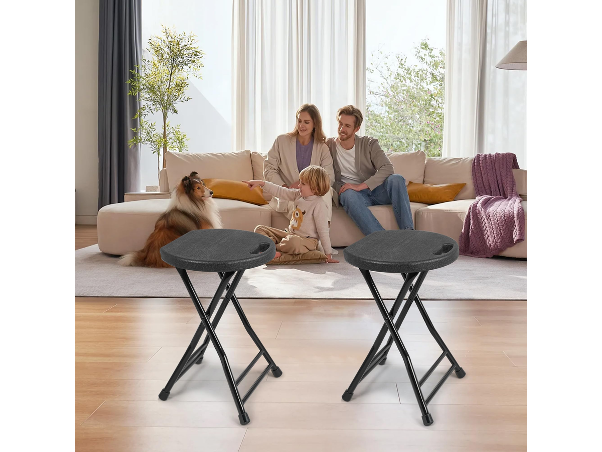 Portable Folding Chair 2 Pack Heavy Duty Folding Stool with Handle