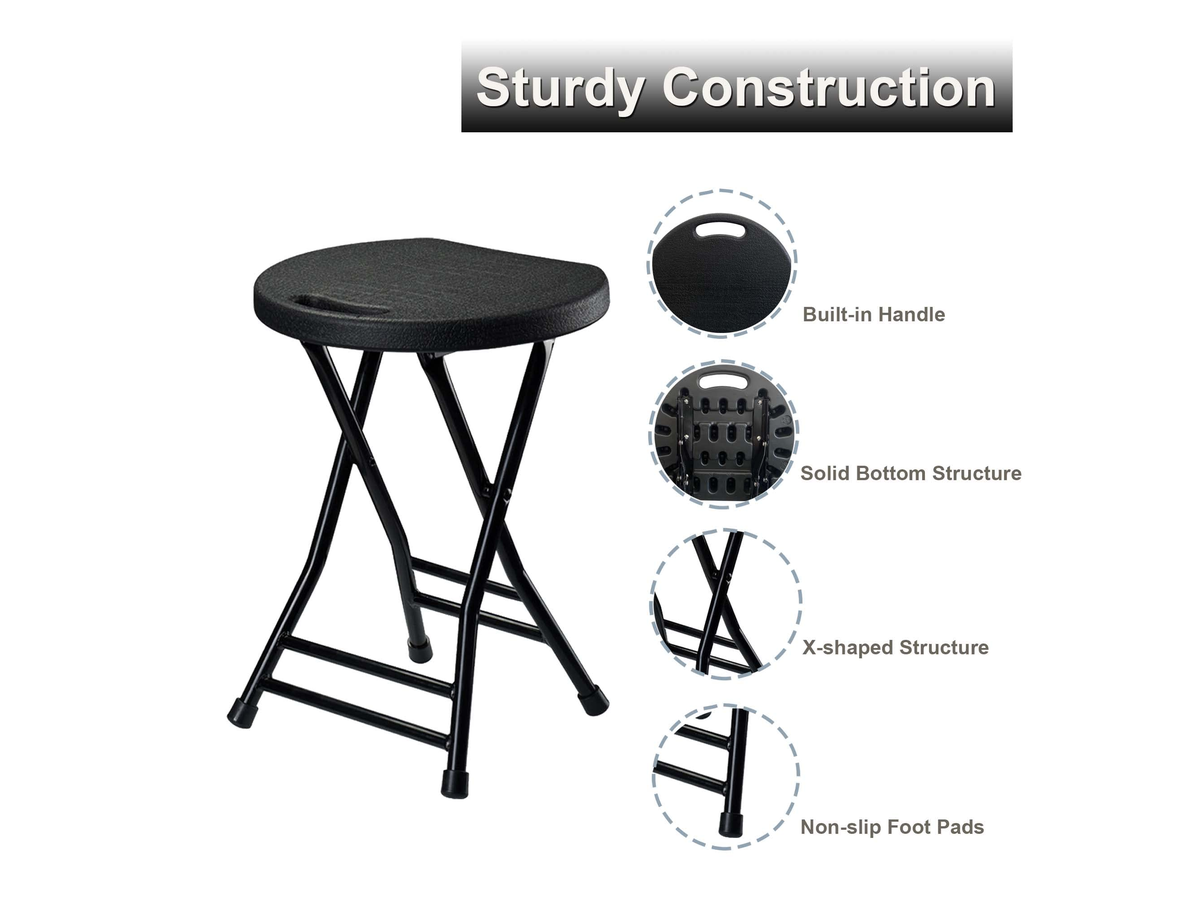 Portable Folding Chair 2 Pack Heavy Duty Folding Stool with Handle
