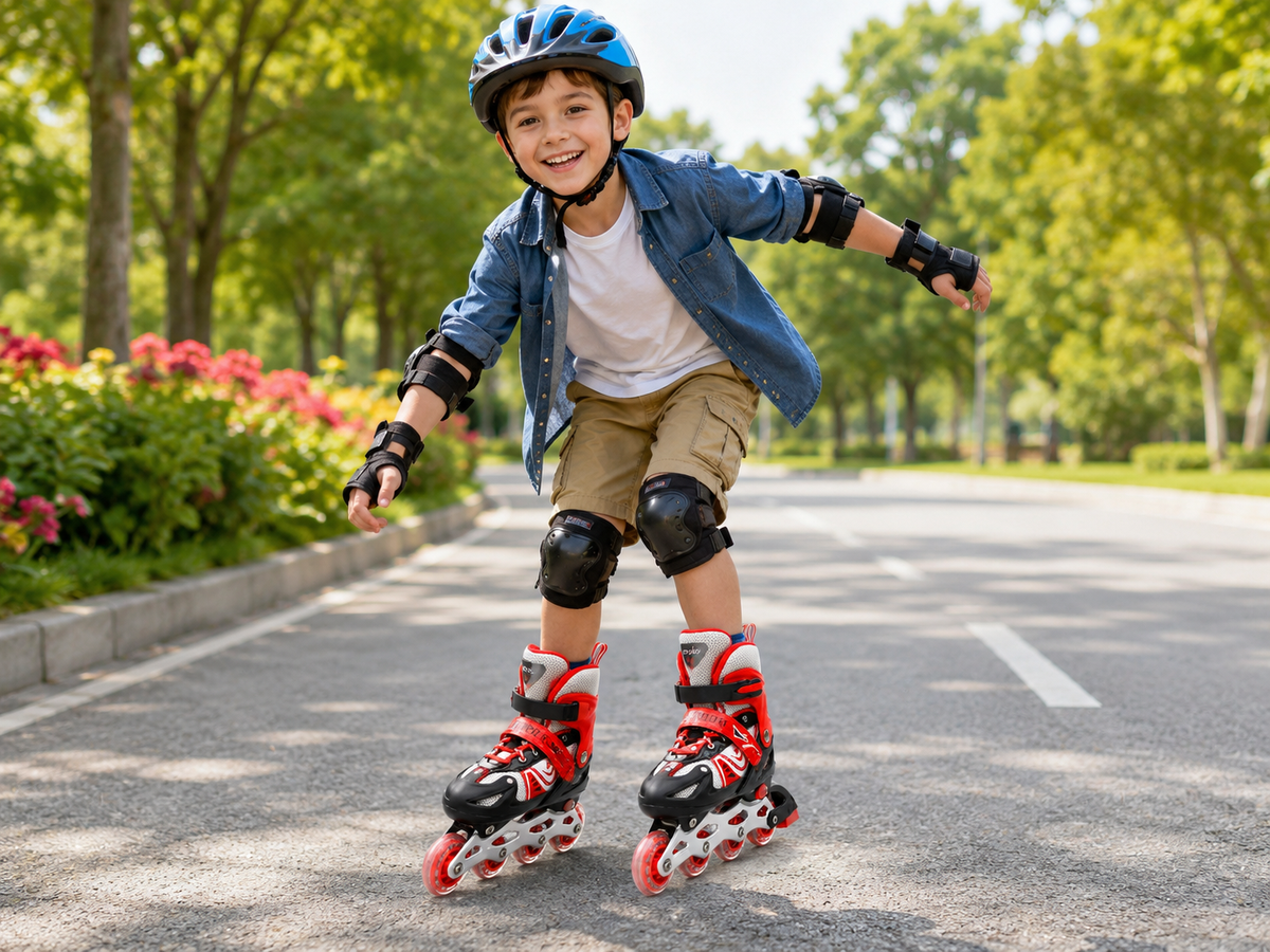 Adjustable Inline Skates with Light Up Wheels