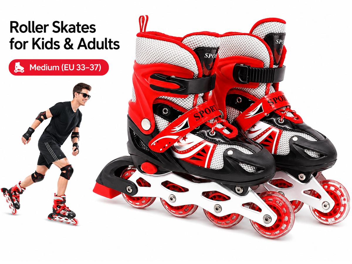 Adjustable Inline Skates with Light Up Wheels