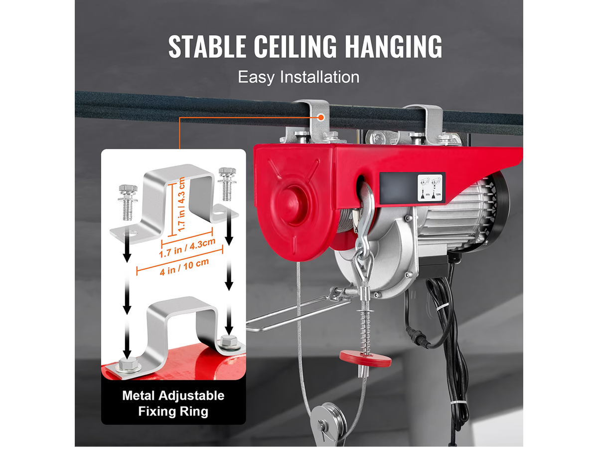 Lift Electric Hoist 600kg Remote Controlled Electric Winch with Wireless Remote
