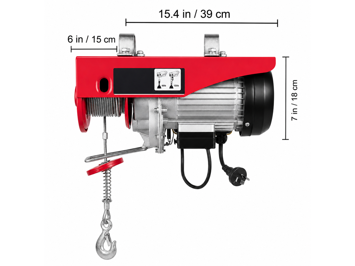 Lift Electric Hoist 600kg Remote Controlled Electric Winch with Wireless Remote