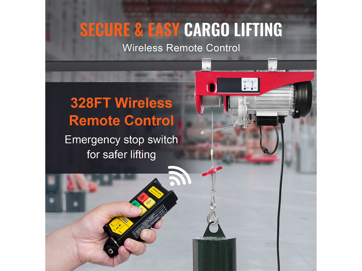 Lift Electric Hoist 600kg Remote Controlled Electric Winch with Wireless Remote