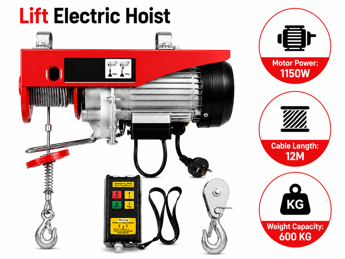 Lift Electric Hoist 600kg Remote Controlled Electric Winch with Wireless Remote