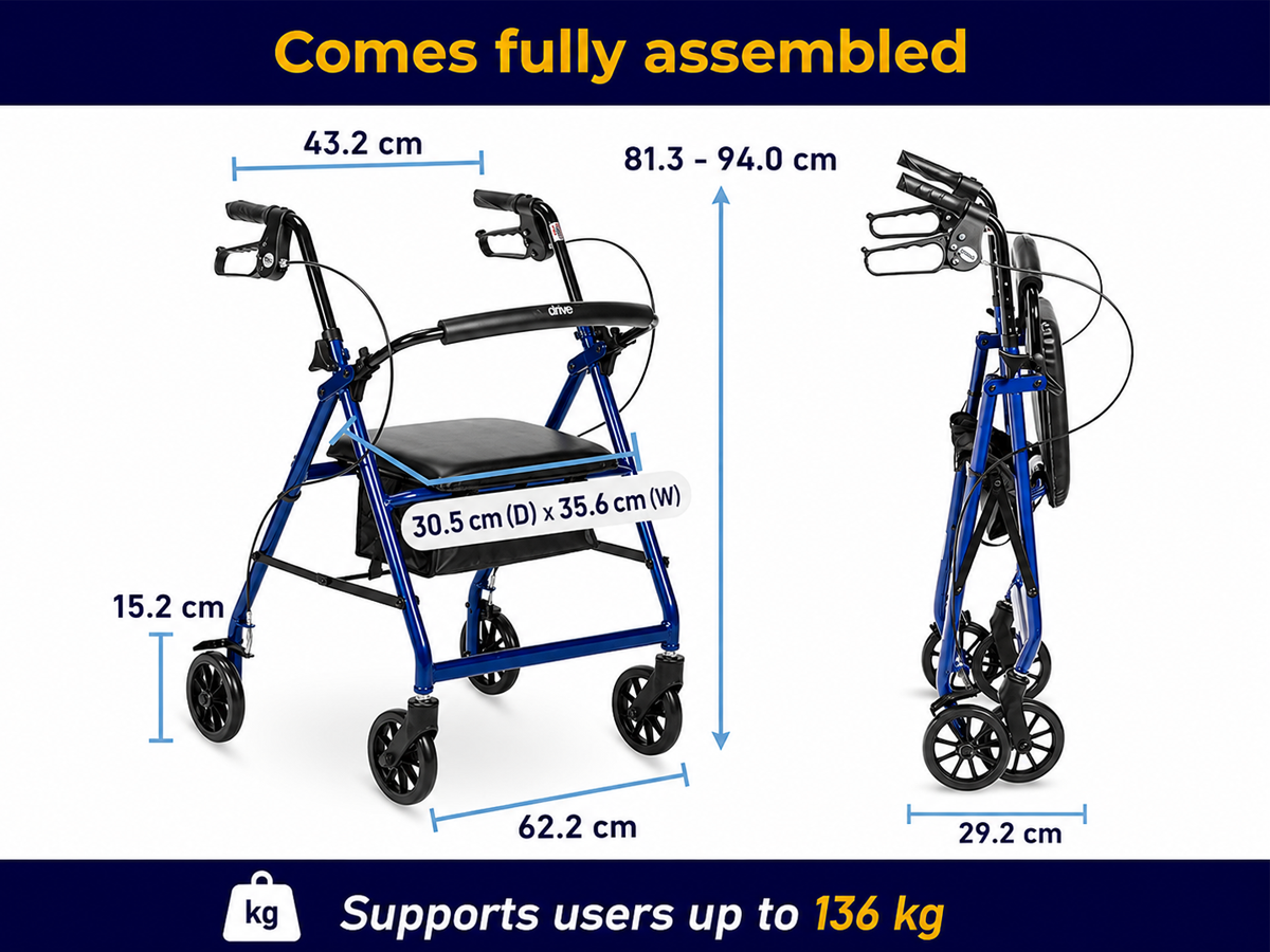 Foldable Mobility Walker with Seat