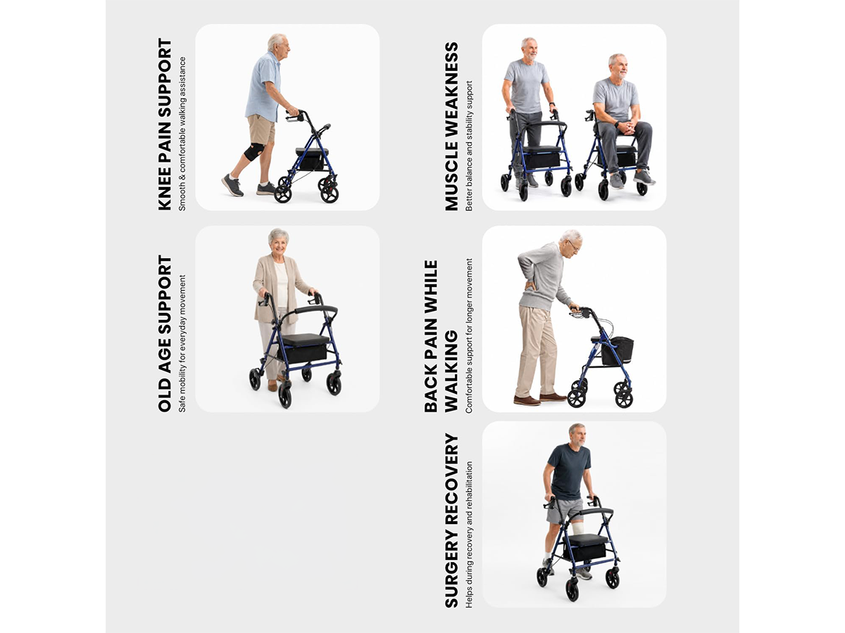 Foldable Mobility Walker with Seat