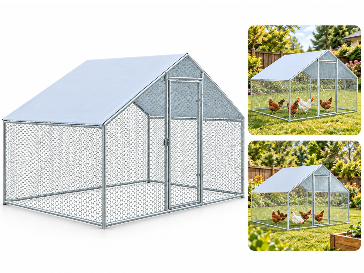 Outdoor Chicken Run 300 X 200 X 200 CM with Roof Cover Wire Mesh Enclosure