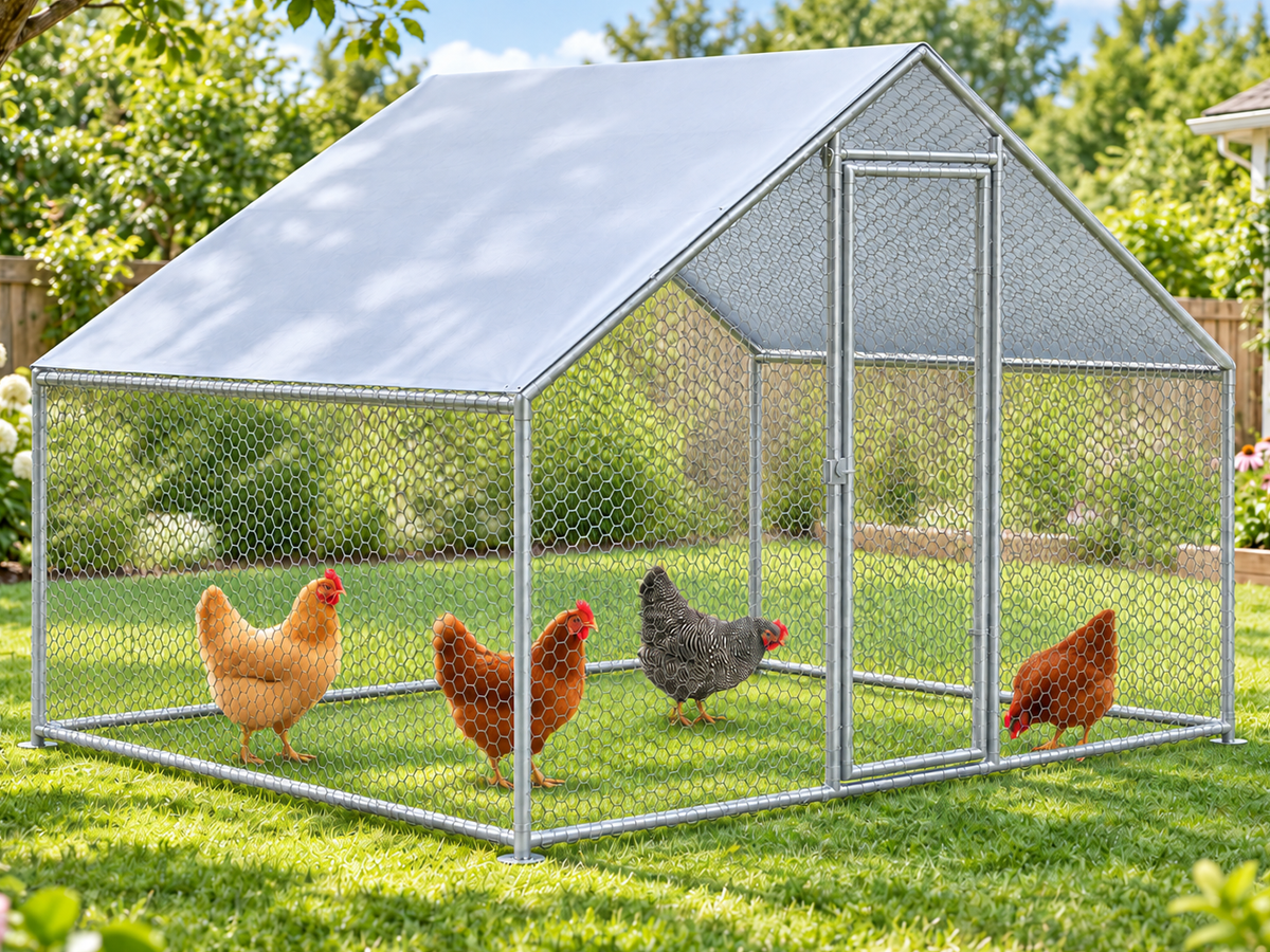 Outdoor Chicken Run 300 X 200 X 200 CM with Roof Cover Wire Mesh Enclosure