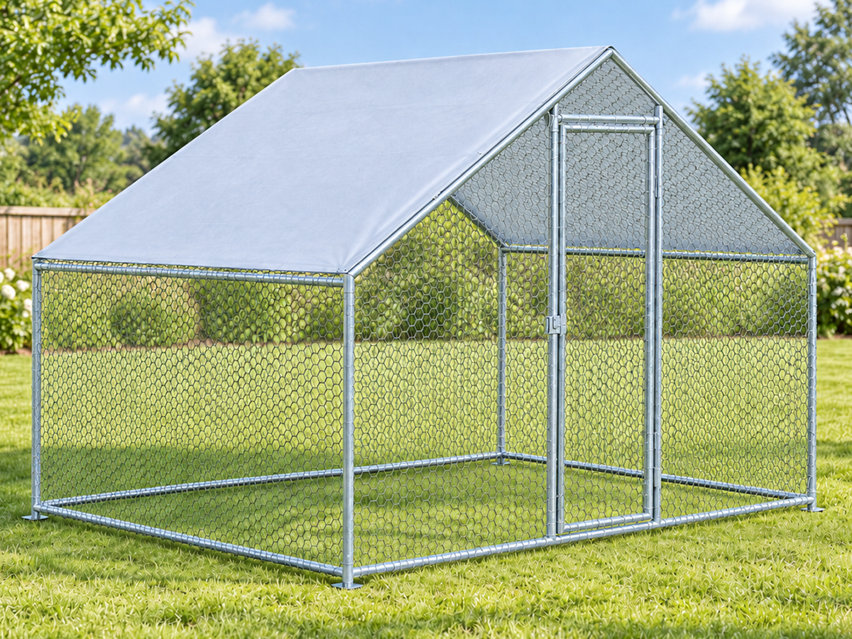 Outdoor Chicken Run 300 X 200 X 200 CM with Roof Cover Wire Mesh Enclosure