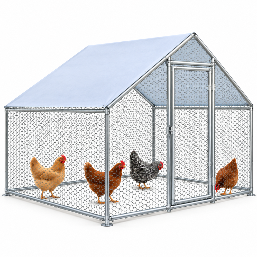 Outdoor Chicken Run 300 X 200 X 200 CM with Roof Cover Wire Mesh Enclosure