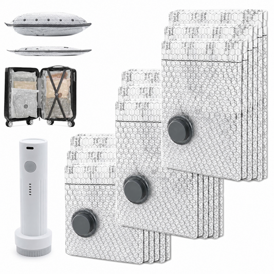 Travel Vacuum Bags Cordless Compression Storage Set with Rechargeable Air Pump