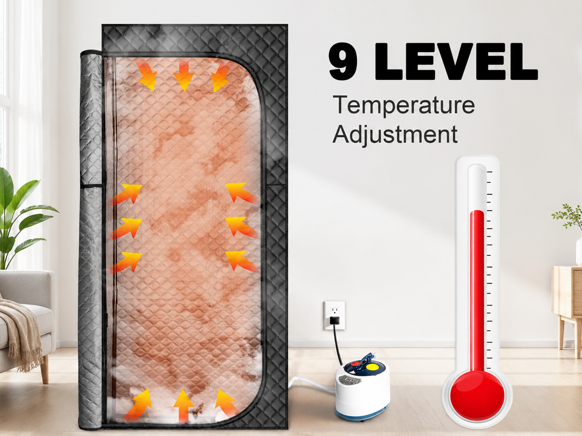 Steam Sauna with Red Light Therapy Portable 1200W Home Sauna Tent