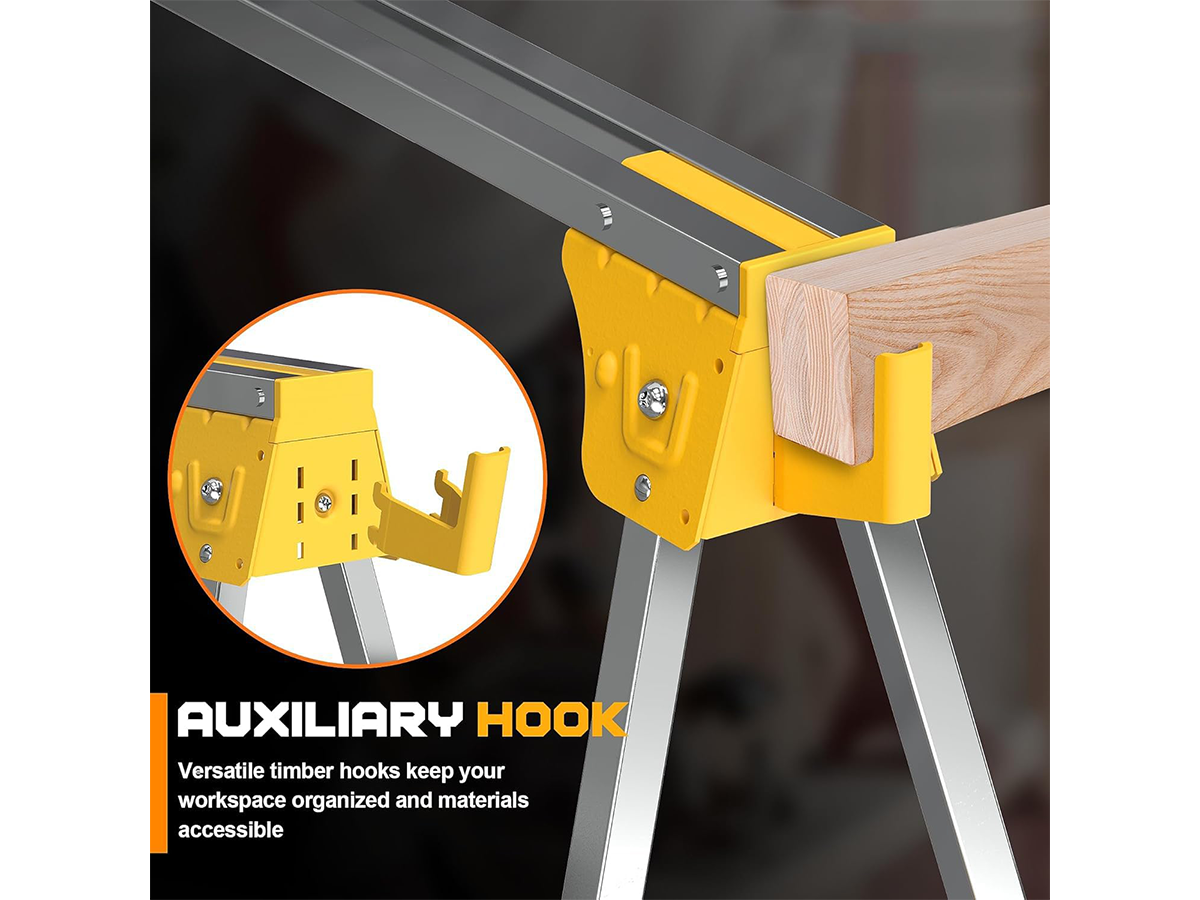 Adjustable Work Bench 2 Pack Foldable Heavy Duty Metal Sawhorses with Adjustable Height