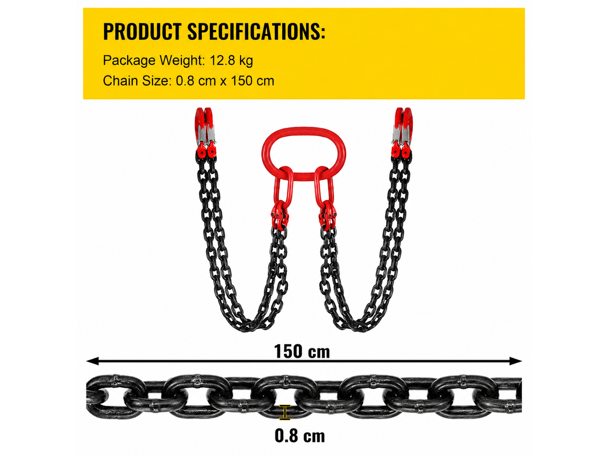 Lifting Chains with Hooks 4 Leg Chain Sling 5000 kg Heavy Duty Engine Lift Chain