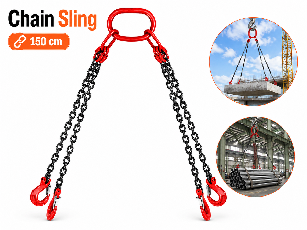 Lifting Chains with Hooks 4 Leg Chain Sling 5000 kg Heavy Duty Engine Lift Chain