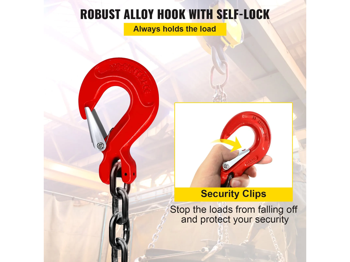 Lifting Chains with Hooks 4 Leg Chain Sling 5000 kg Heavy Duty Engine Lift Chain
