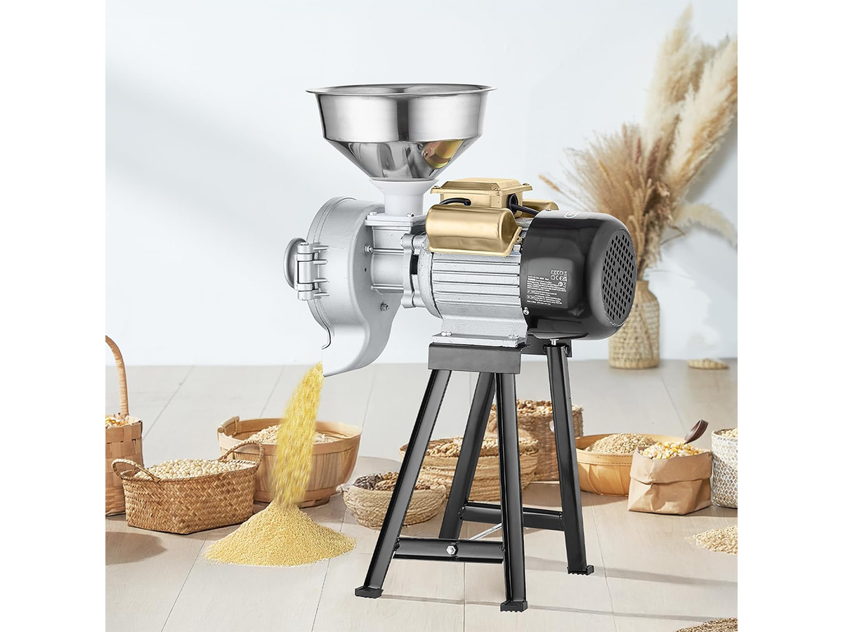 Electric Grain Mill Grinder 3000W Commercial Wet and Dry Grain Spice Corn Wheat Grinding Machine