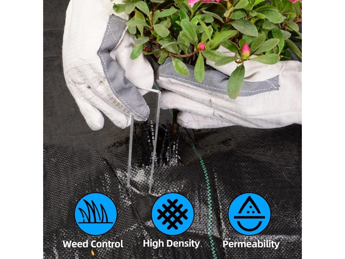 Weed Mat 3 Pack 1M X 15M Heavy Duty Landscape Fabric with 30 Pins
